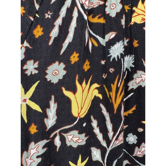 Universal Thread Mini Dress Womens Medium Black Floral Boho Tiered Festival - Picture 8 of 12